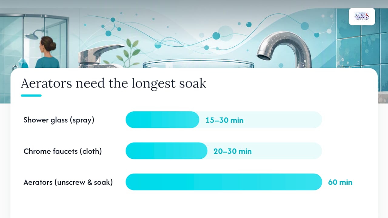How to remove hard water stains: surface-by-surface steps — overview diagram