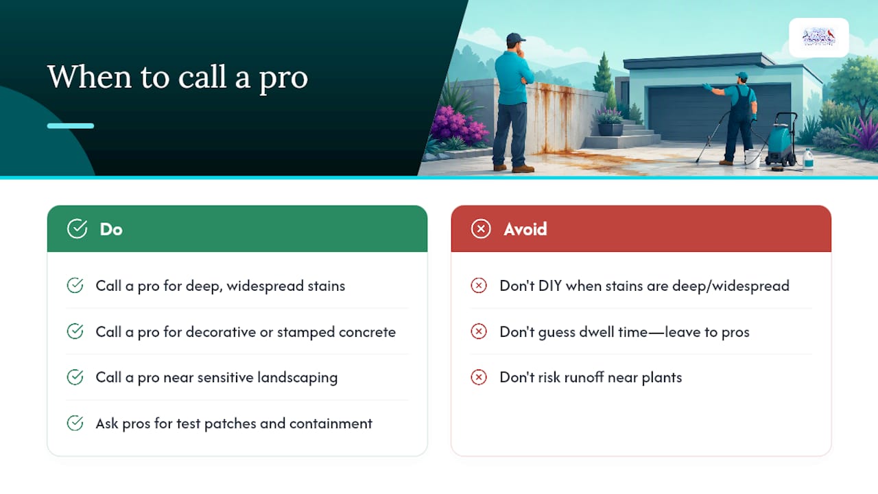 When a Professional Rust Stain Removal Is the Better Call — overview diagram