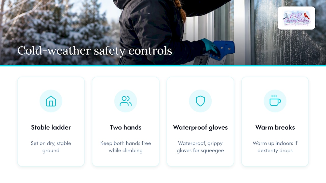 Cold-weather window cleaning safety controls