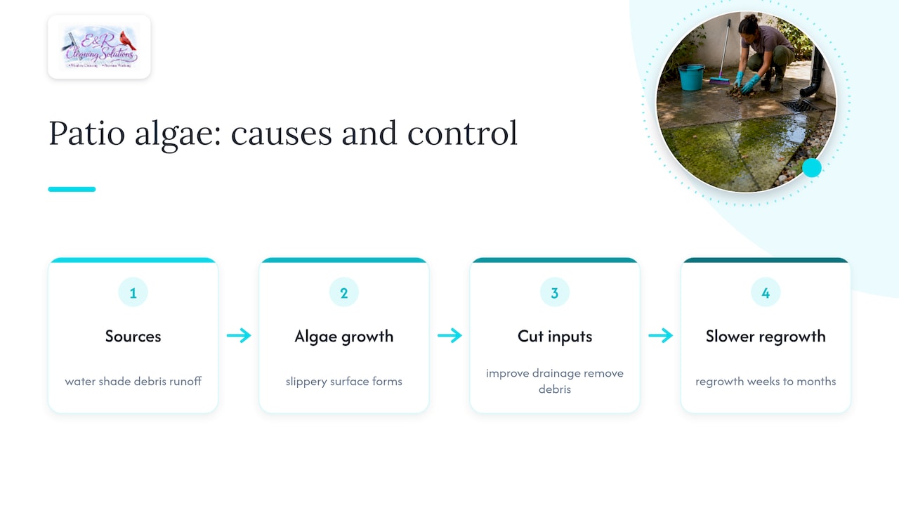 Factors that feed patio algae regrowth