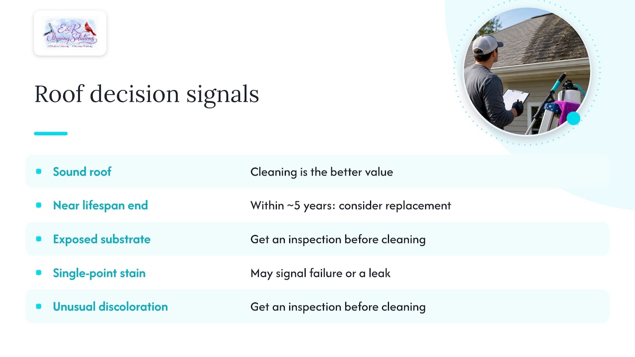 When cleaning makes sense versus when to plan for replacement — overview diagram