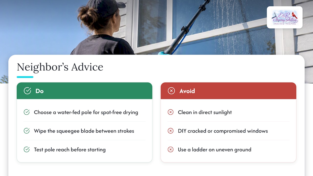 What I'd tell a neighbor about cleaning their own windows — overview diagram
