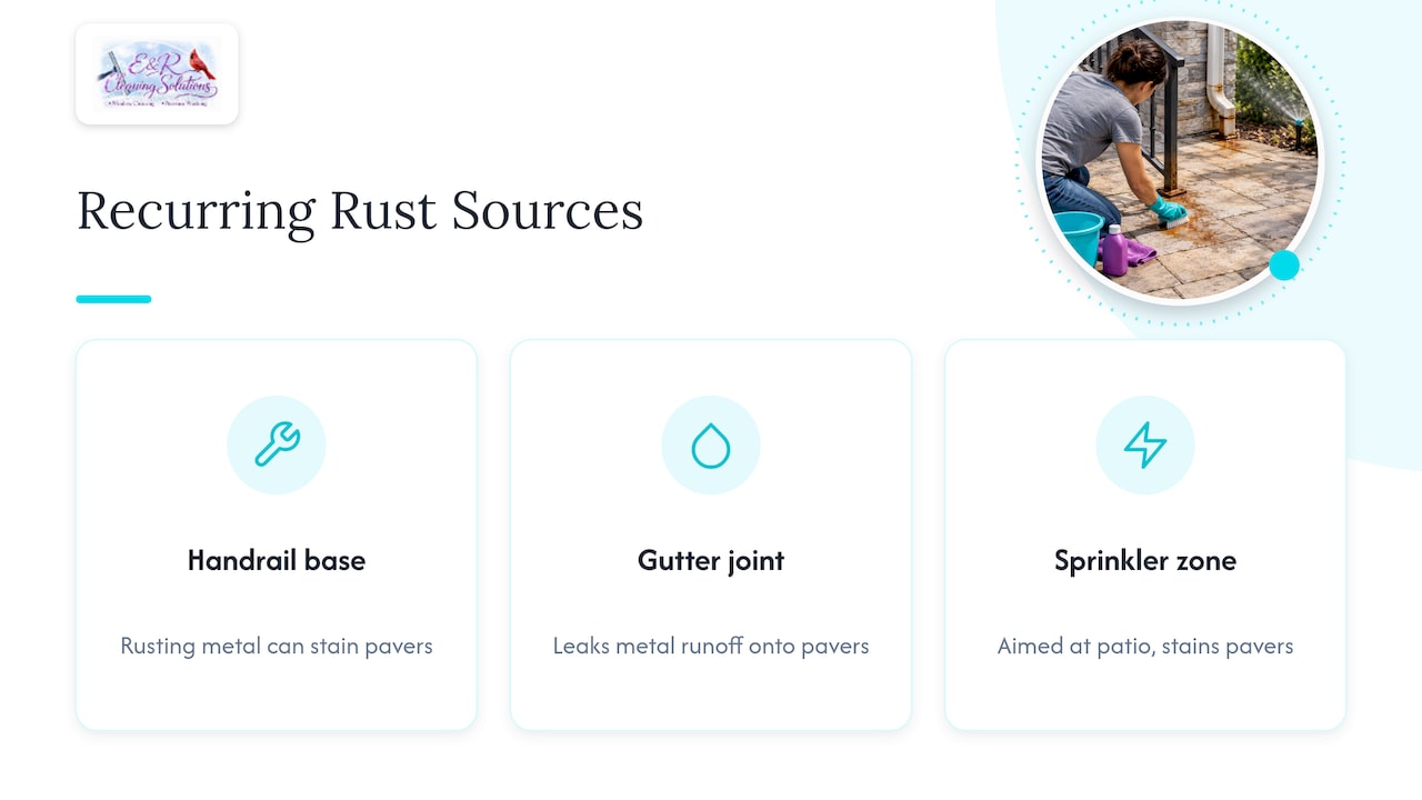 Three sources that can cause recurring patio rust
